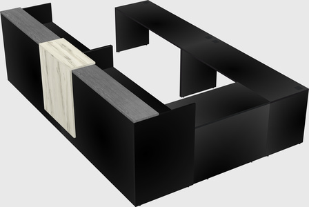 Shared one sided u-shaped reception desk
