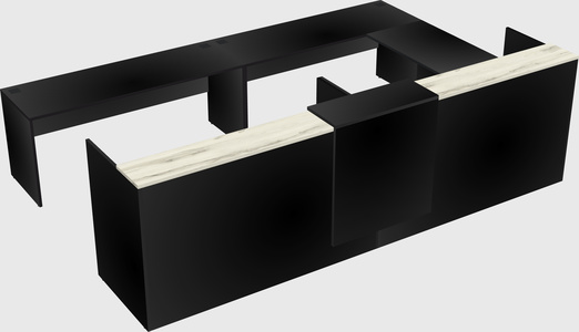 Shared one sided u-shaped reception desk