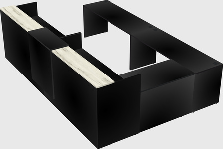 Shared one sided u-shaped reception desk