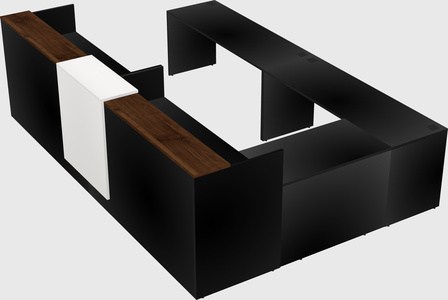 Shared one sided u-shaped reception desk