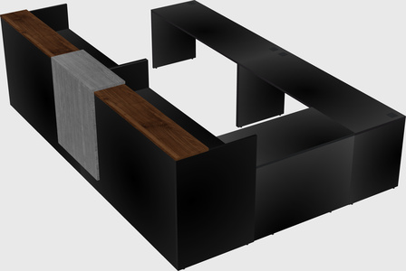 Shared one sided u-shaped reception desk