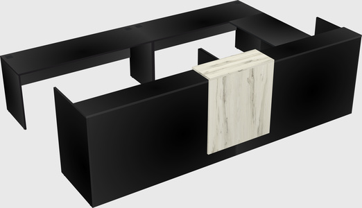 Shared one sided u-shaped reception desk