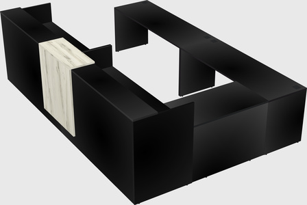 Shared one sided u-shaped reception desk