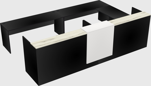 Shared one sided u-shaped reception desk