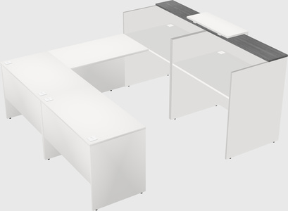 Shared one sided u-shaped reception desk