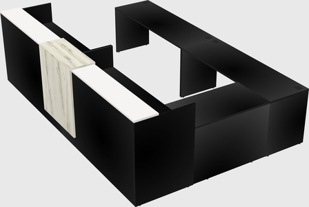 Shared one sided u-shaped reception desk