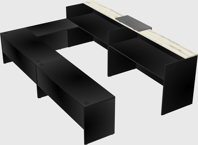 Shared one sided u-shaped reception desk