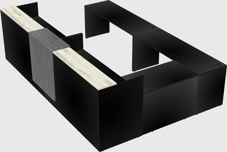 Shared one sided u-shaped reception desk