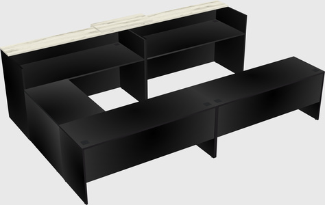 Shared one sided u-shaped reception desk