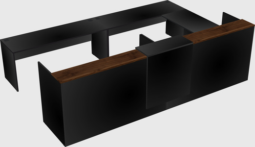 Shared one sided u-shaped reception desk