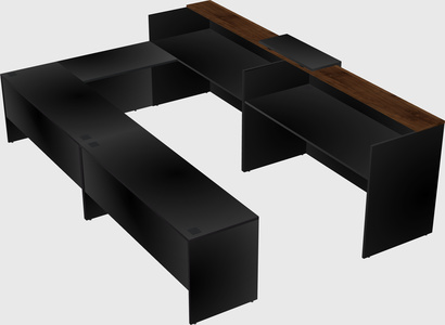 Shared one sided u-shaped reception desk