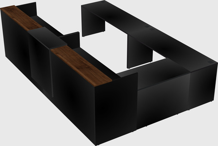 Shared one sided u-shaped reception desk