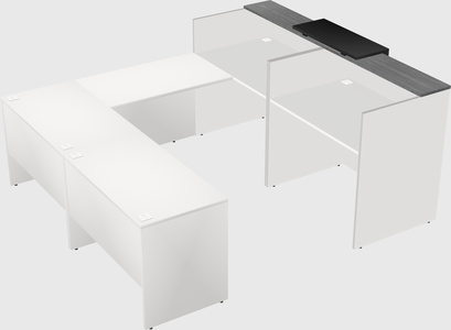 Shared one sided u-shaped reception desk
