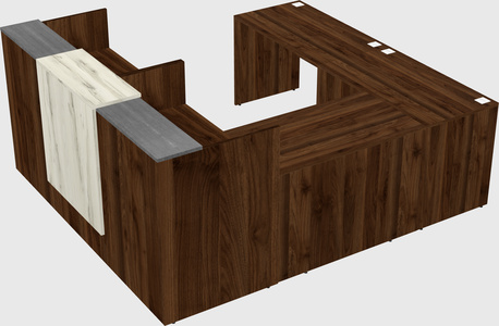 Shared one sided u-shaped reception desk