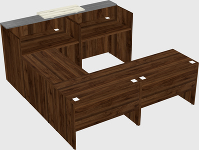 Shared one sided u-shaped reception desk