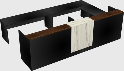 Shared one sided u-shaped reception desk