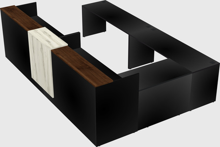 Shared one sided u-shaped reception desk