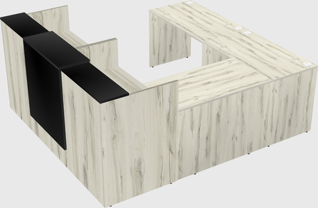 Shared one sided u-shaped reception desk