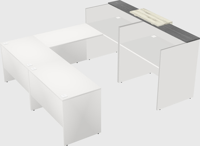Shared one sided u-shaped reception desk