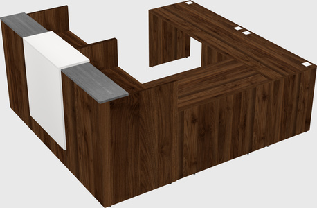 Shared one sided u-shaped reception desk