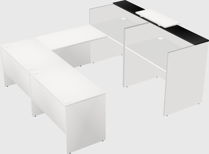 Shared one sided u-shaped reception desk