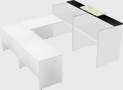 Shared one sided u-shaped reception desk