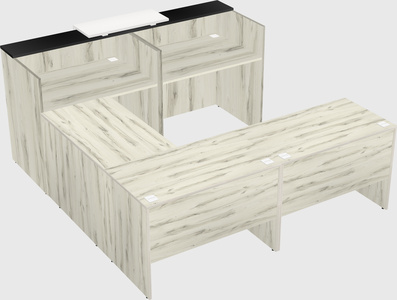 Shared one sided u-shaped reception desk