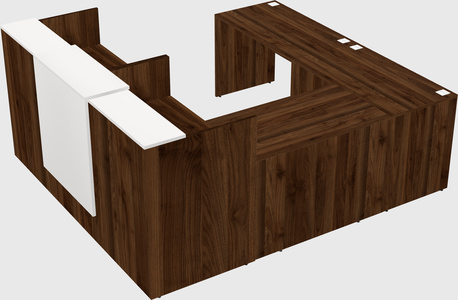 Shared one sided u-shaped reception desk