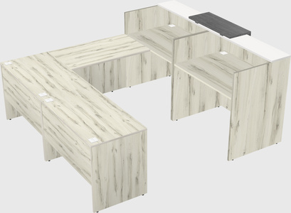 Shared one sided u-shaped reception desk
