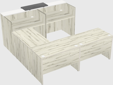Shared one sided u-shaped reception desk