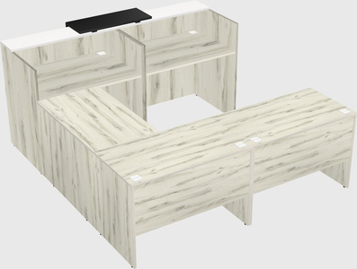 Shared one sided u-shaped reception desk