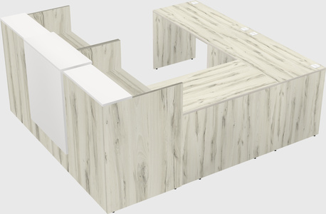 Shared one sided u-shaped reception desk