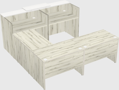 Shared one sided u-shaped reception desk