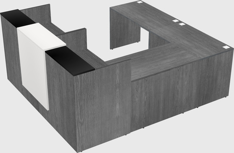 Shared one sided u-shaped reception desk