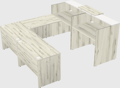 Shared one sided u-shaped reception desk