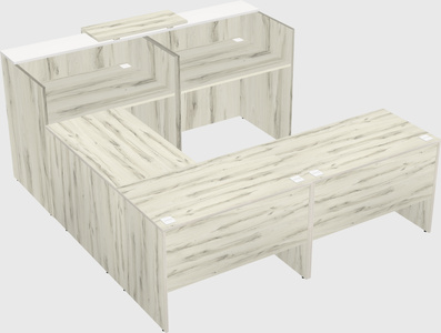 Shared one sided u-shaped reception desk