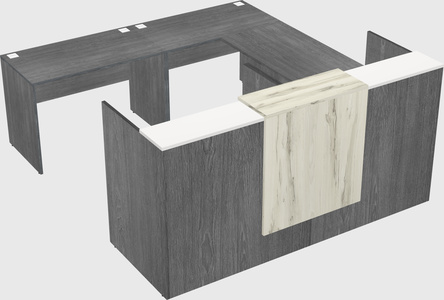 Shared one sided u-shaped reception desk