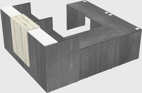 Shared one sided u-shaped reception desk