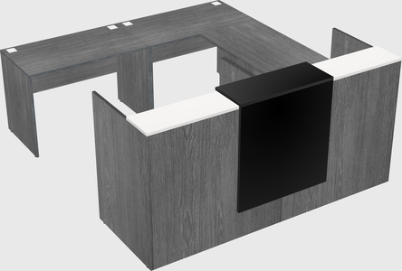 Shared one sided u-shaped reception desk