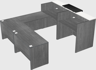 Shared one sided u-shaped reception desk