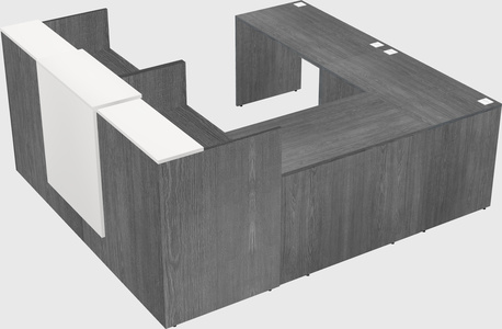 Shared one sided u-shaped reception desk