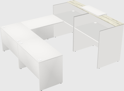 Shared one sided u-shaped reception desk