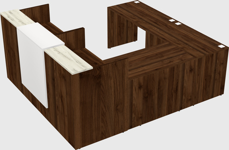Shared one sided u-shaped reception desk