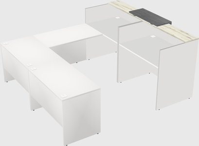Shared one sided u-shaped reception desk