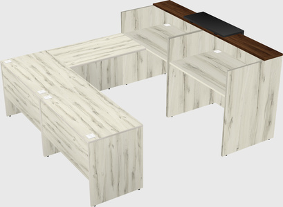 Shared one sided u-shaped reception desk