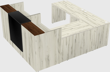 Shared one sided u-shaped reception desk