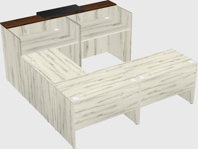 Shared one sided u-shaped reception desk