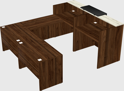 Shared one sided u-shaped reception desk