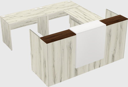 Shared one sided u-shaped reception desk
