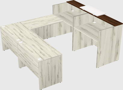 Shared one sided u-shaped reception desk